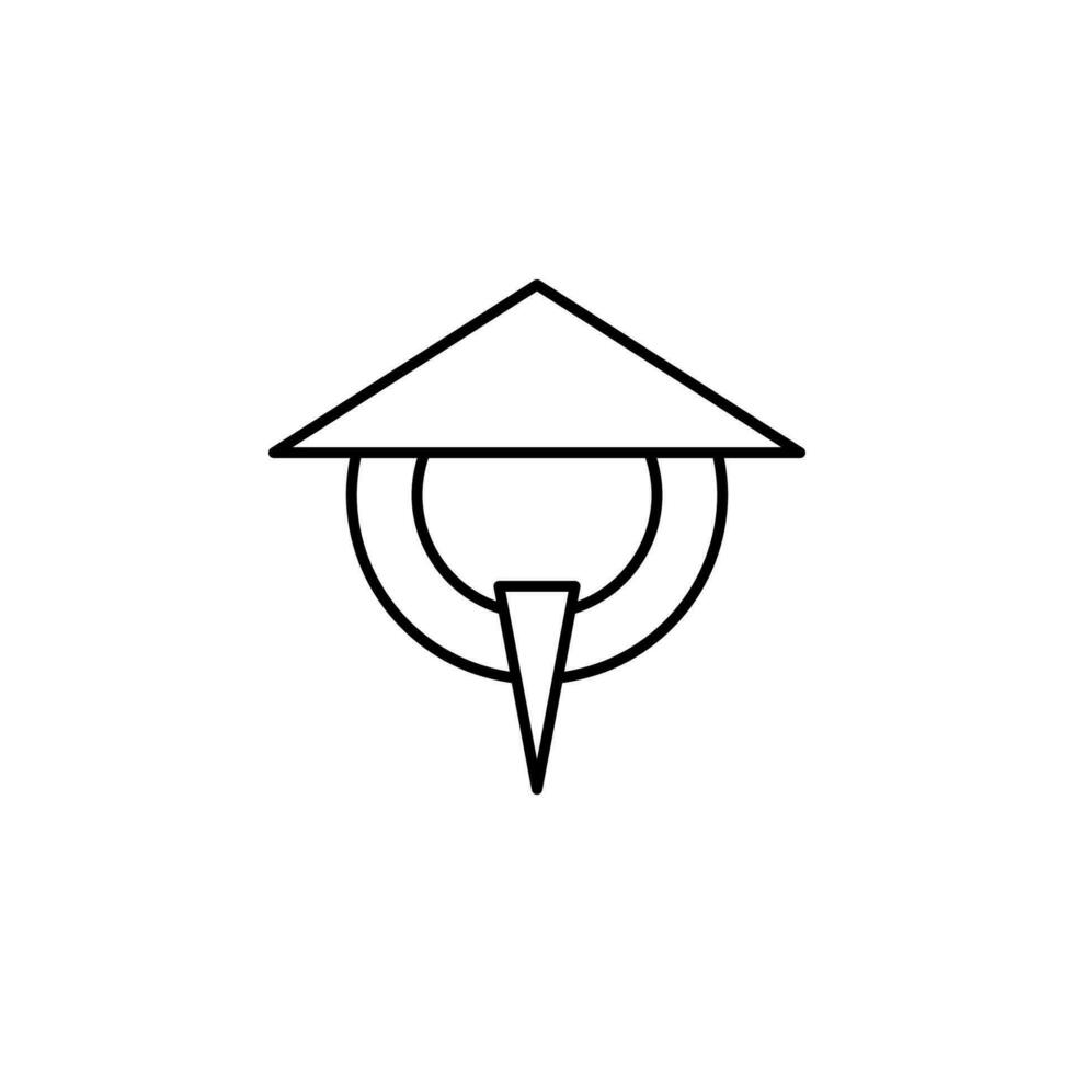 kinesisk man med en hatt vektor ikon illustration