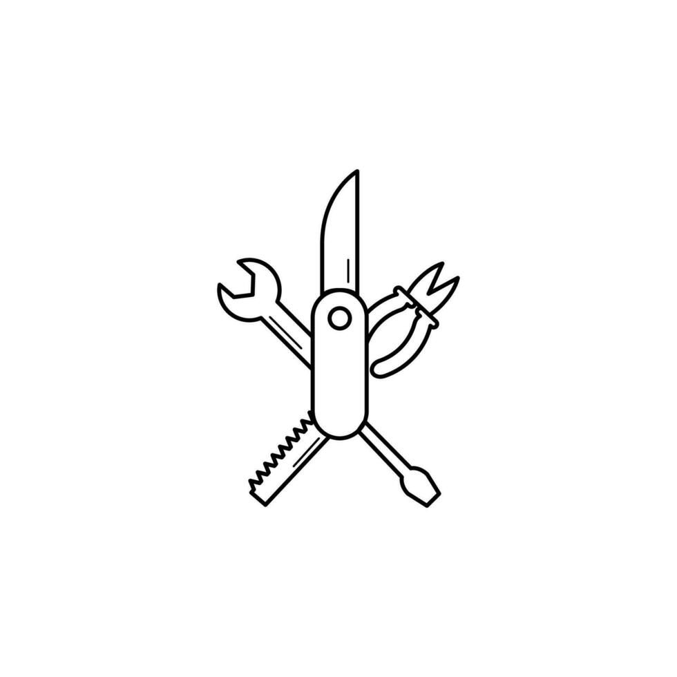 multipurpose kniv linje vektor ikon illustration