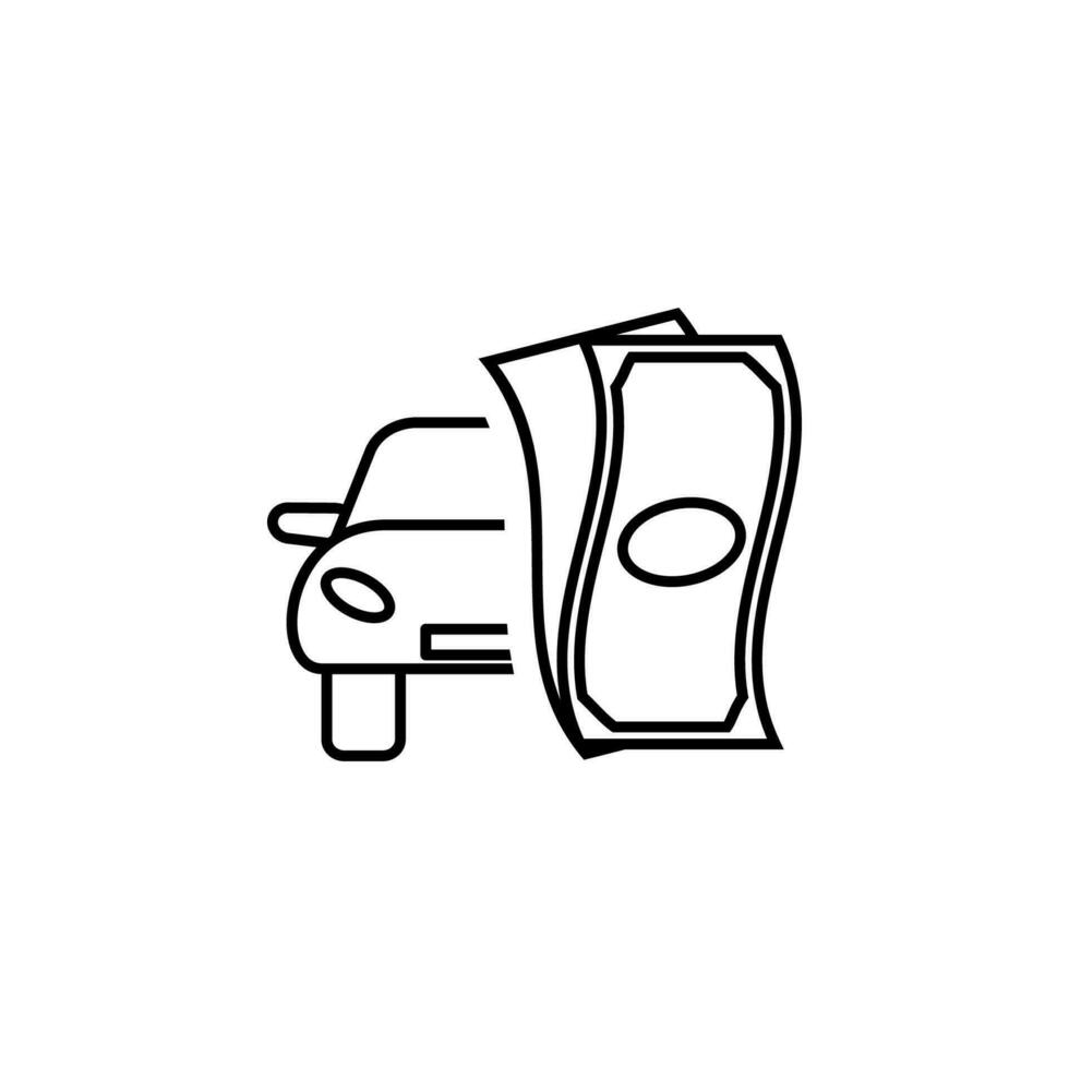 Kasse Rechnungen und Auto Vektor Symbol Illustration