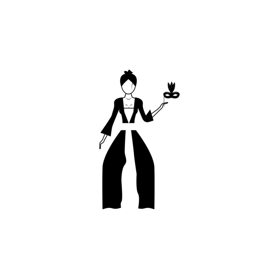 Frau im schick Kleid Vektor Symbol Illustration