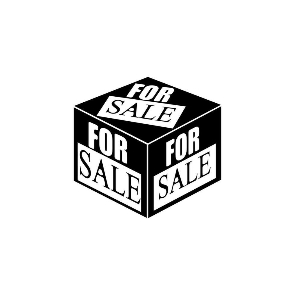 kub med de försäljning vektor ikon illustration