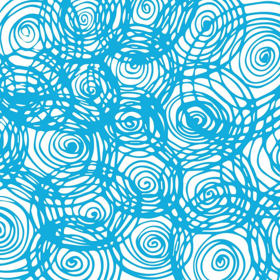 Weiß und Blau Hintergrund, Hand gezeichnet Rosa Spiral- Kreise auf Weiss, eben Stil, Vektor