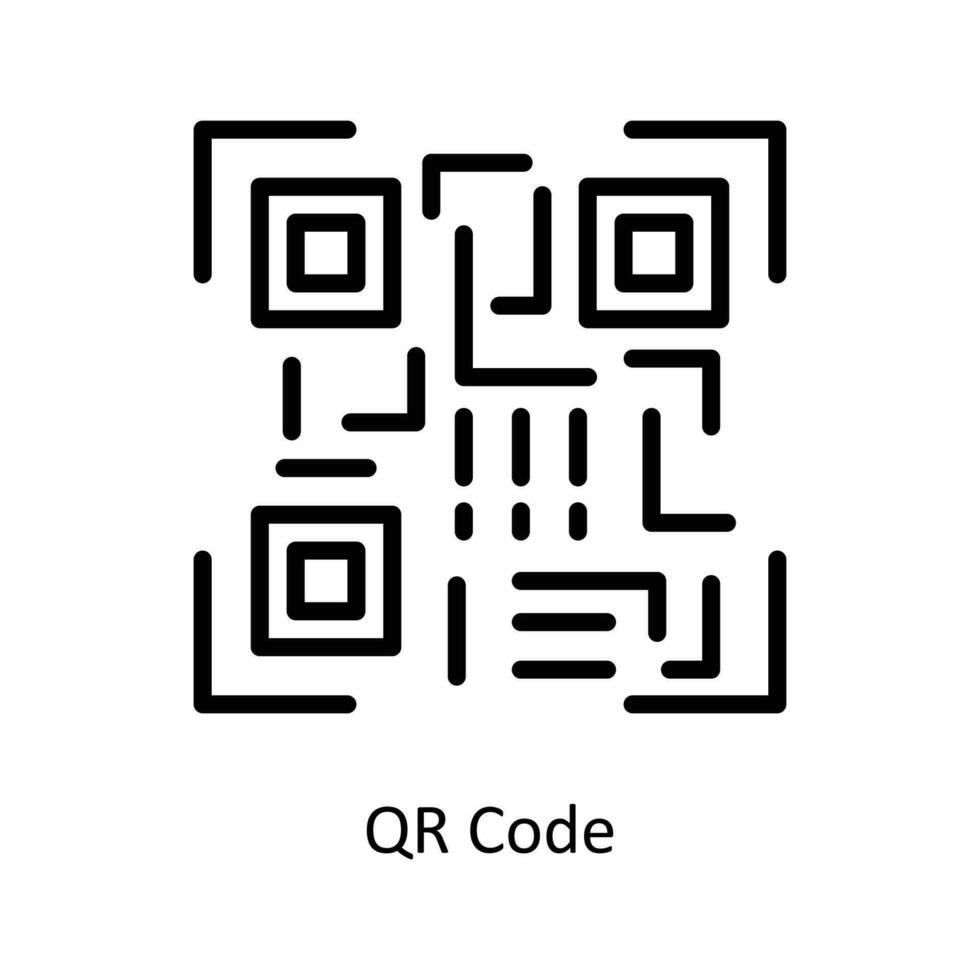 qr koda vektor översikt ikoner. enkel stock illustration stock