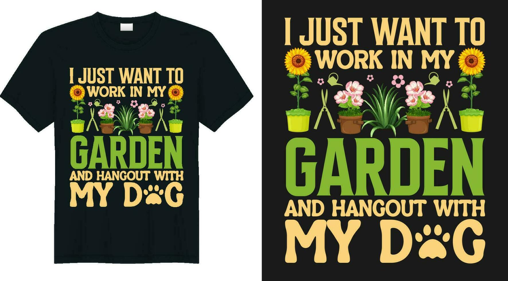 trädgårdsarbete t-shirt design vektor