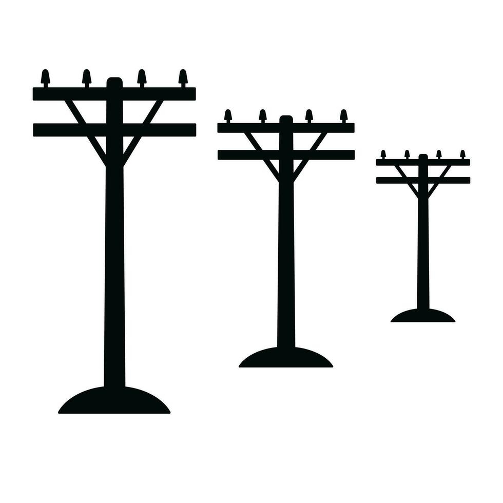 das Design von 3 im ein Reihe elektrisch Stangen um das Welt vektor