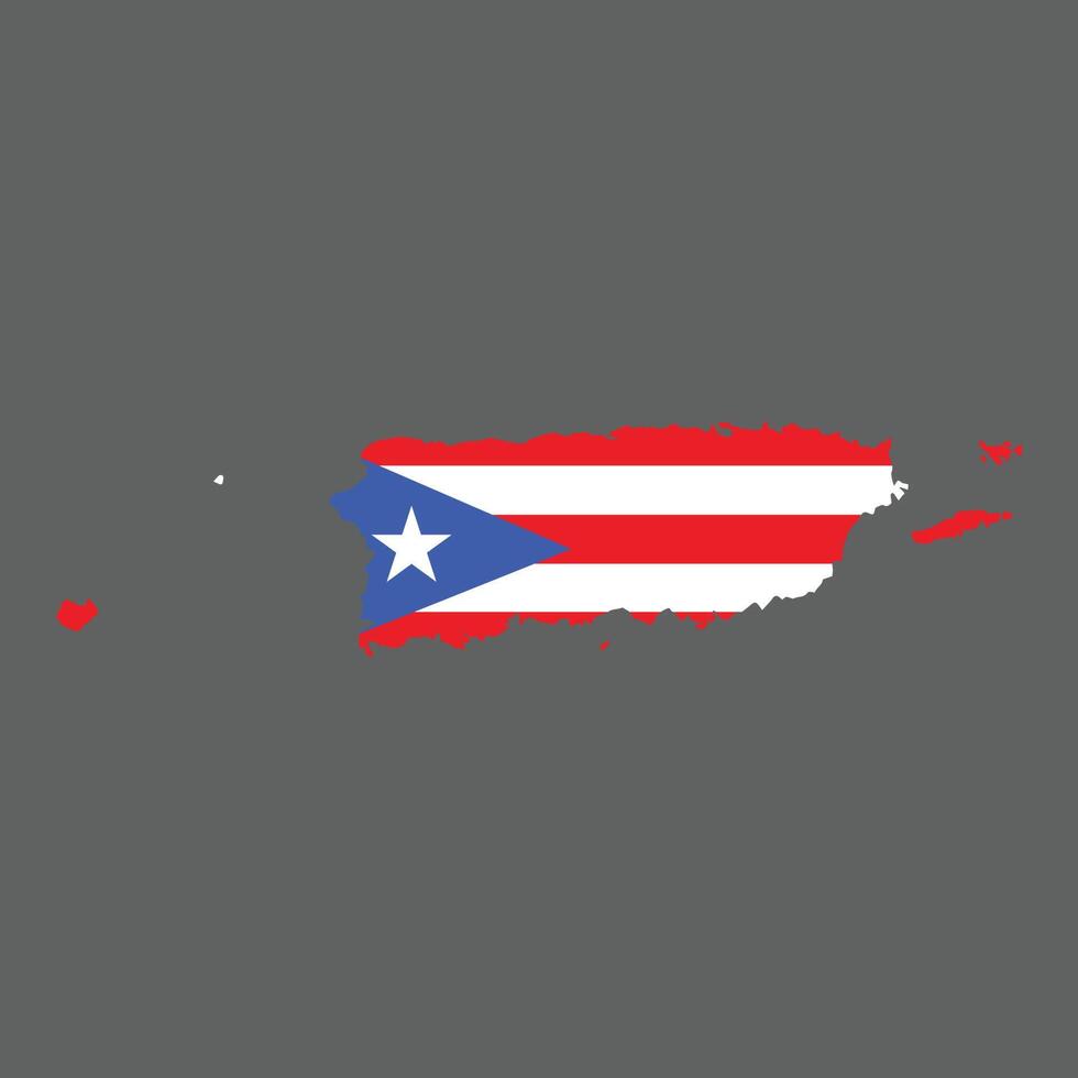 puerto rico Vektor Illustration Gebiet Karte und Flagge Design