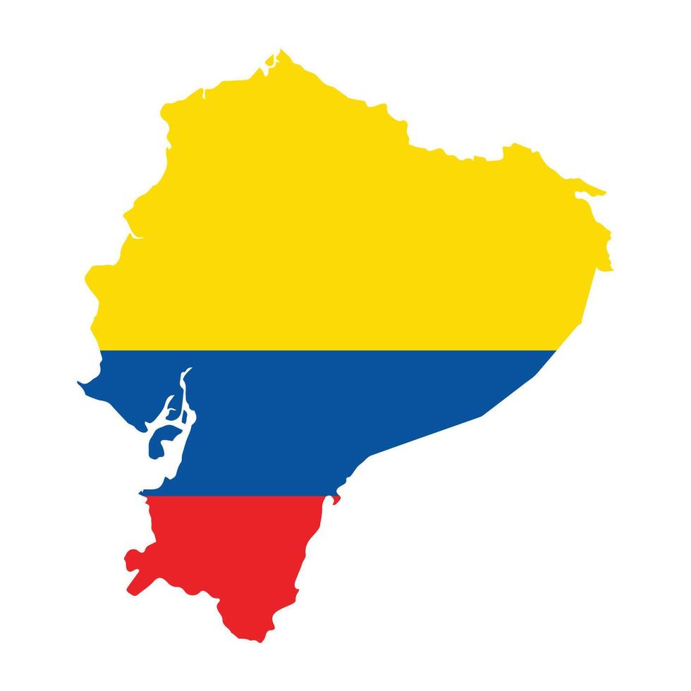 Ecuador Karte Logo Vektor Illustration Flagge Symbol