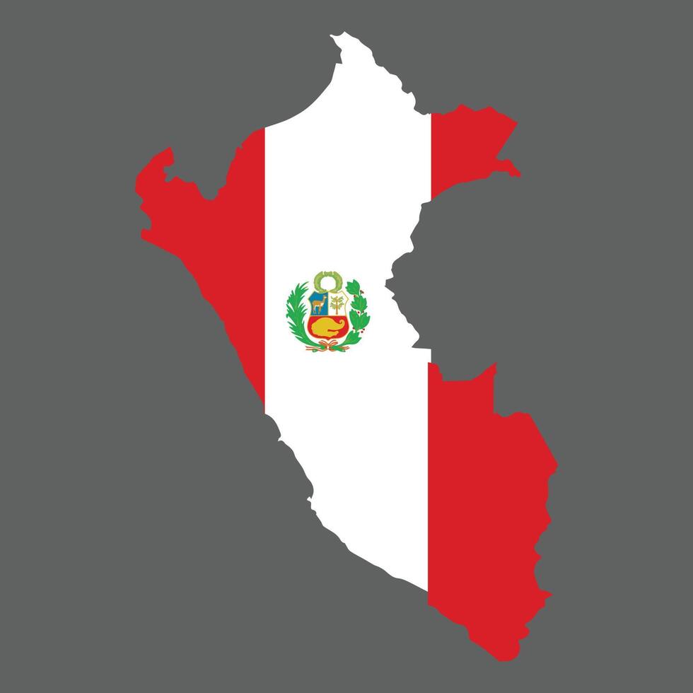 Peru Karte Vektor Illustration Peru Flagge detailliert Konzept .