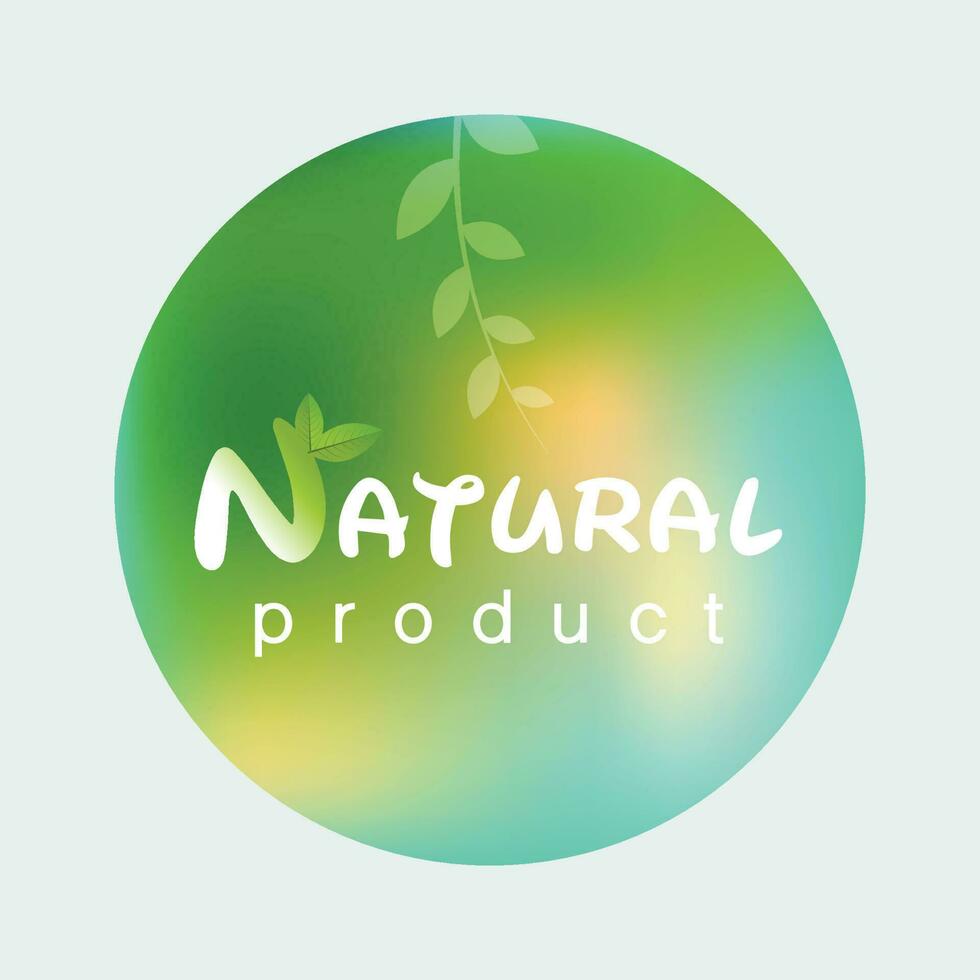 Naturprodukt-Logo-Design-Vorlage. Zweig mit grünen Blättern vektor