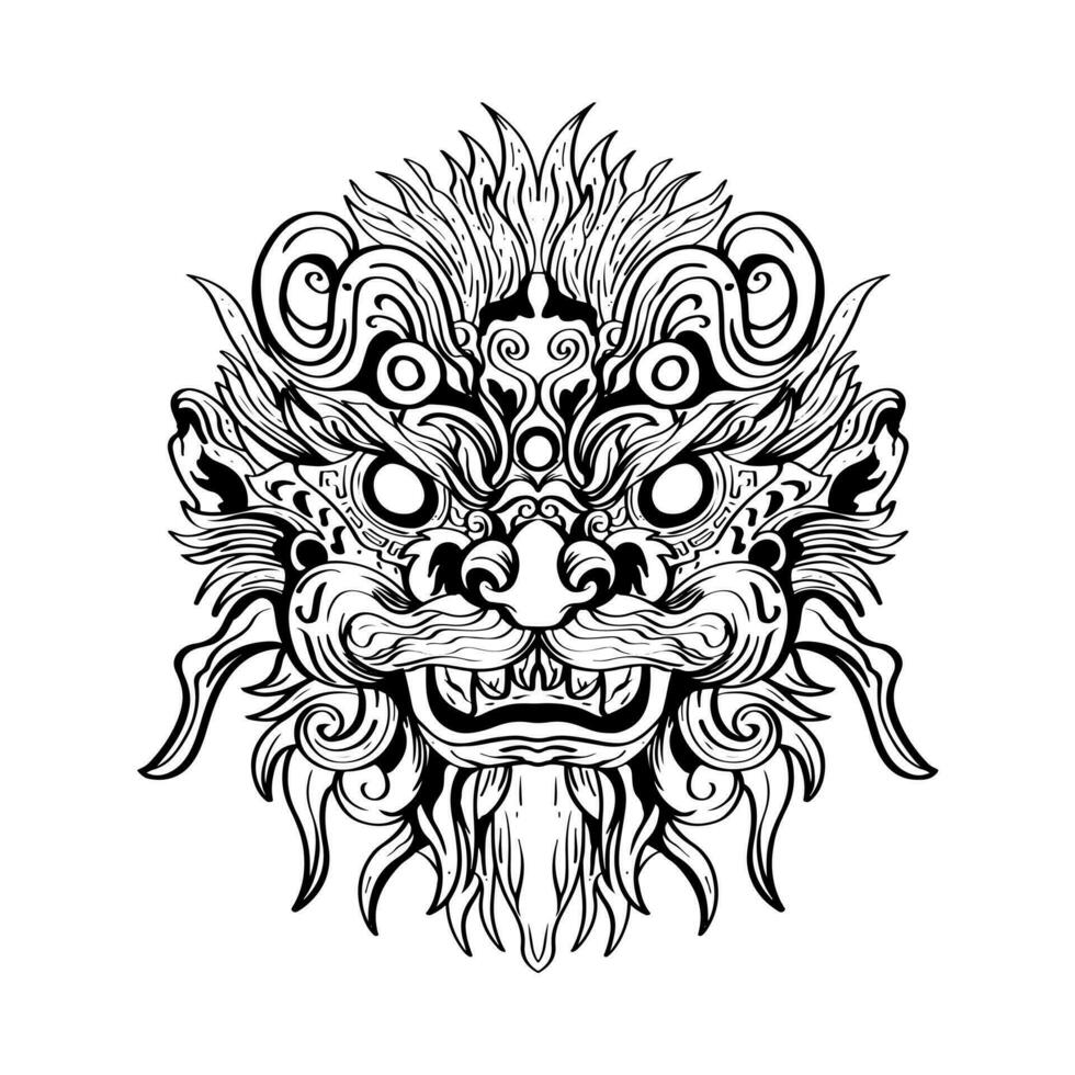 heraldisk drake huvud tatueringar svart och vit emblem tillverkad av bläck fläckar. vektor