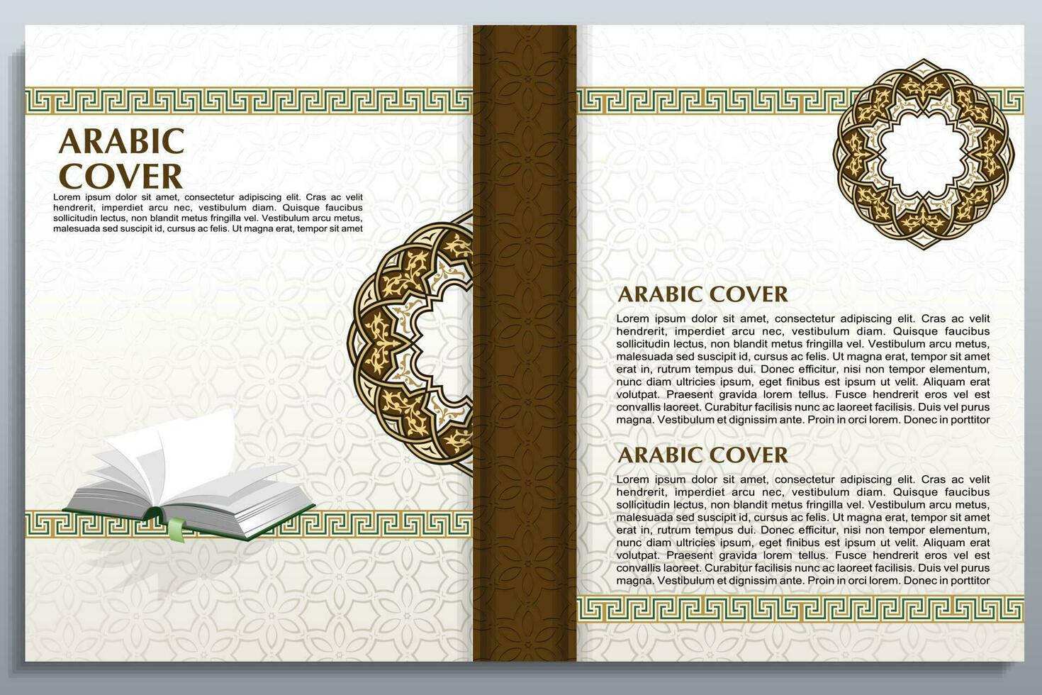 islamic bok omslag, arabicum bok omslag, redo för skriva ut, quran omslag vektor