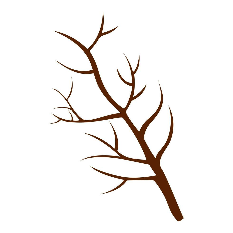 bladlösa träd element i brun Färg. vektor