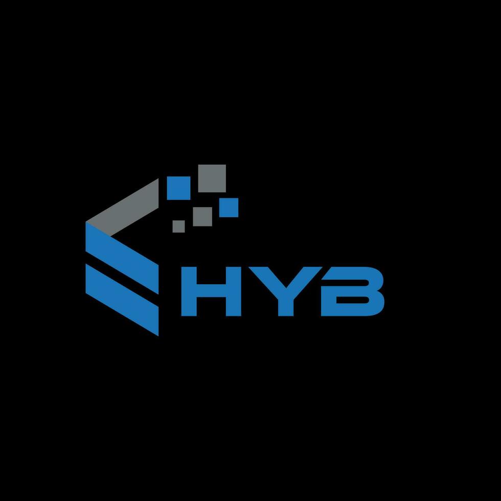 hyb brev logotyp design på svart bakgrund. hyb kreativa initialer brev logotyp koncept. hyb bokstavsdesign. vektor