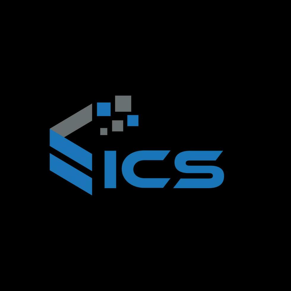 ics brev logotyp design på svart bakgrund. ics kreativa initialer brev logotyp koncept. ics bokstavsdesign. vektor
