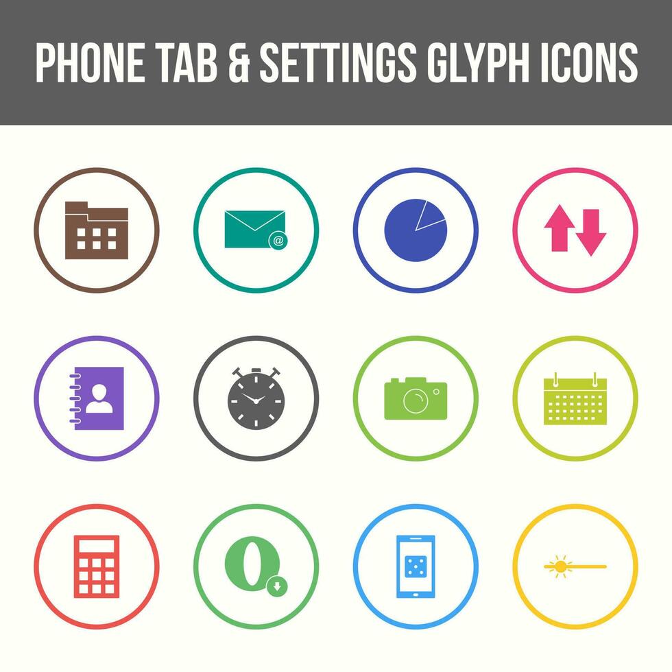einzigartig Telefon Tab und die Einstellungen Vektor Glyphe Symbol einstellen