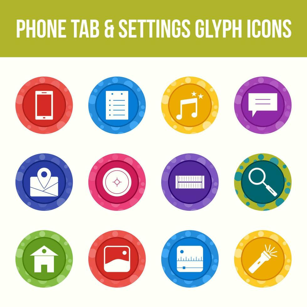 einzigartig Telefon Tab und die Einstellungen Vektor Glyphe Symbol einstellen
