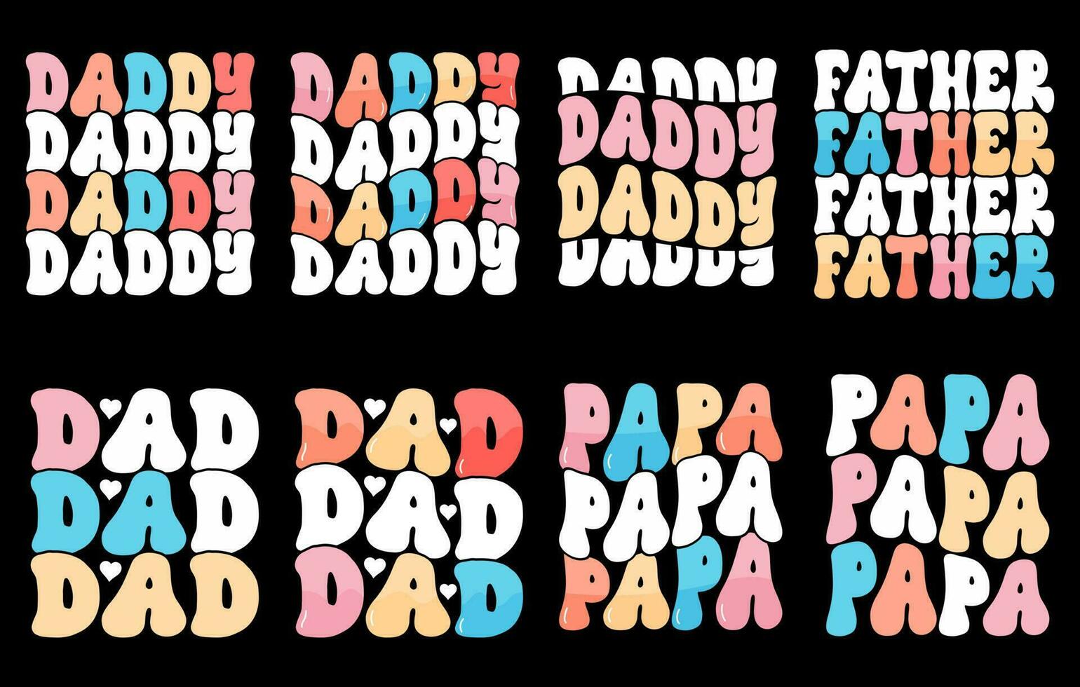 Väter Tag t Hemd bündeln, Papa t Hemd bündeln, Jahrgang Papa t Shirt, komisch Papa T-Shirt vektor