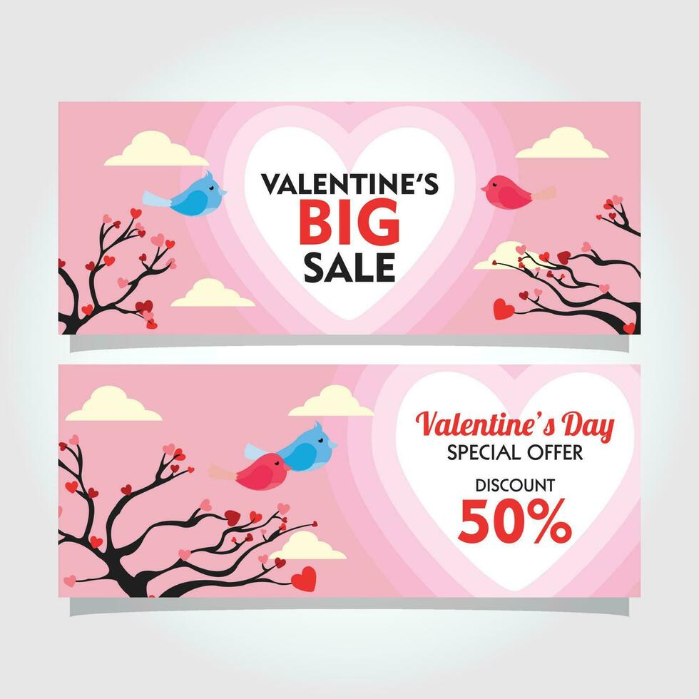 Valentinstag Tag Veranstaltung Banner Verkauf vektor