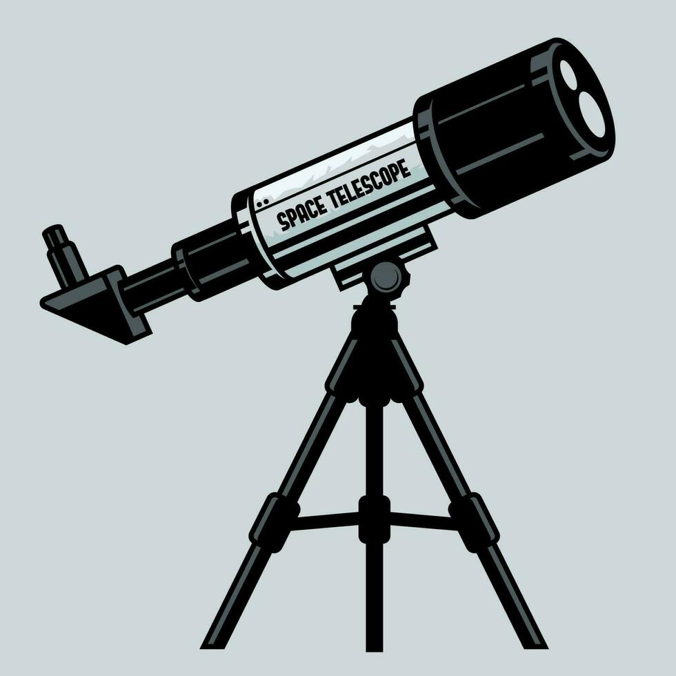 Plats teleskop står på de stativ vektor