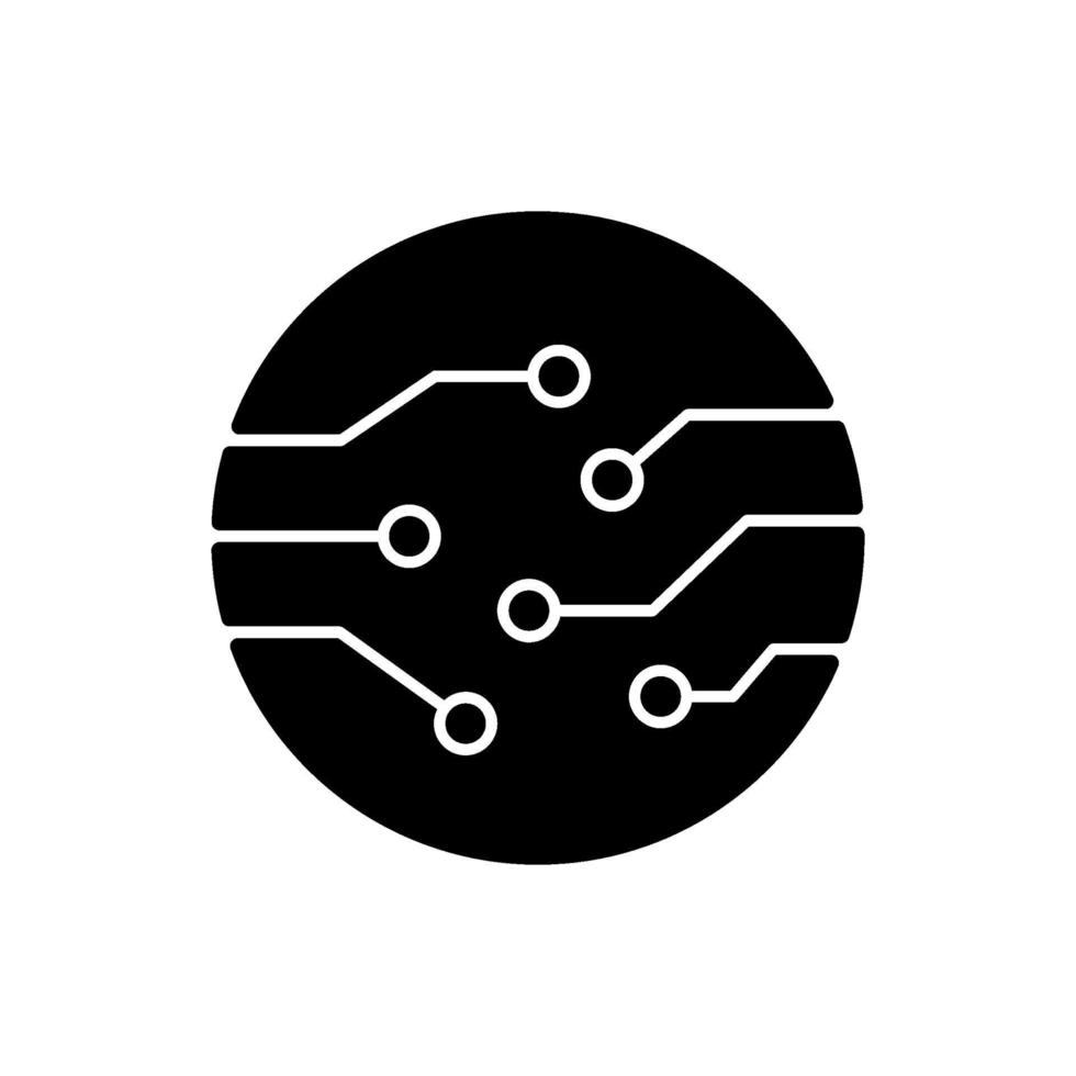 kretskortskontakter svart glyph-ikon vektor