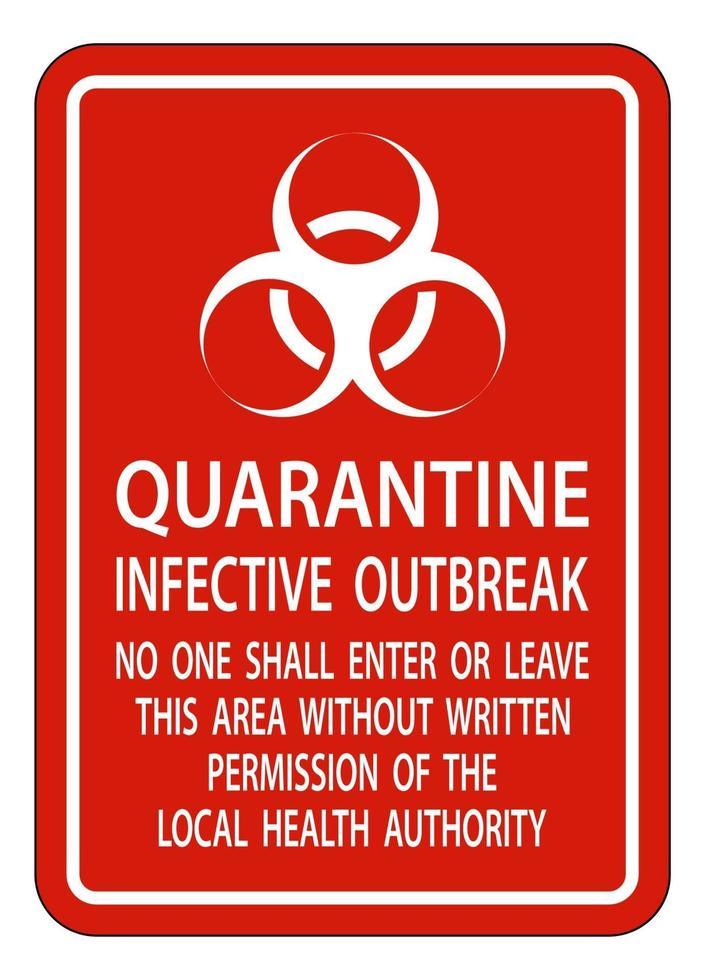 Gefahr Quarantäne infektiösen Ausbruch Zeichen vektor