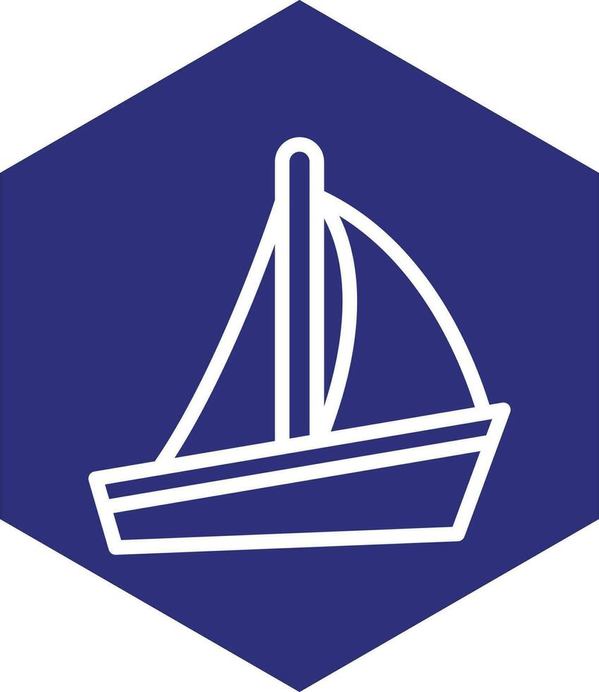 Segelboot-Vektor-Icon-Design vektor