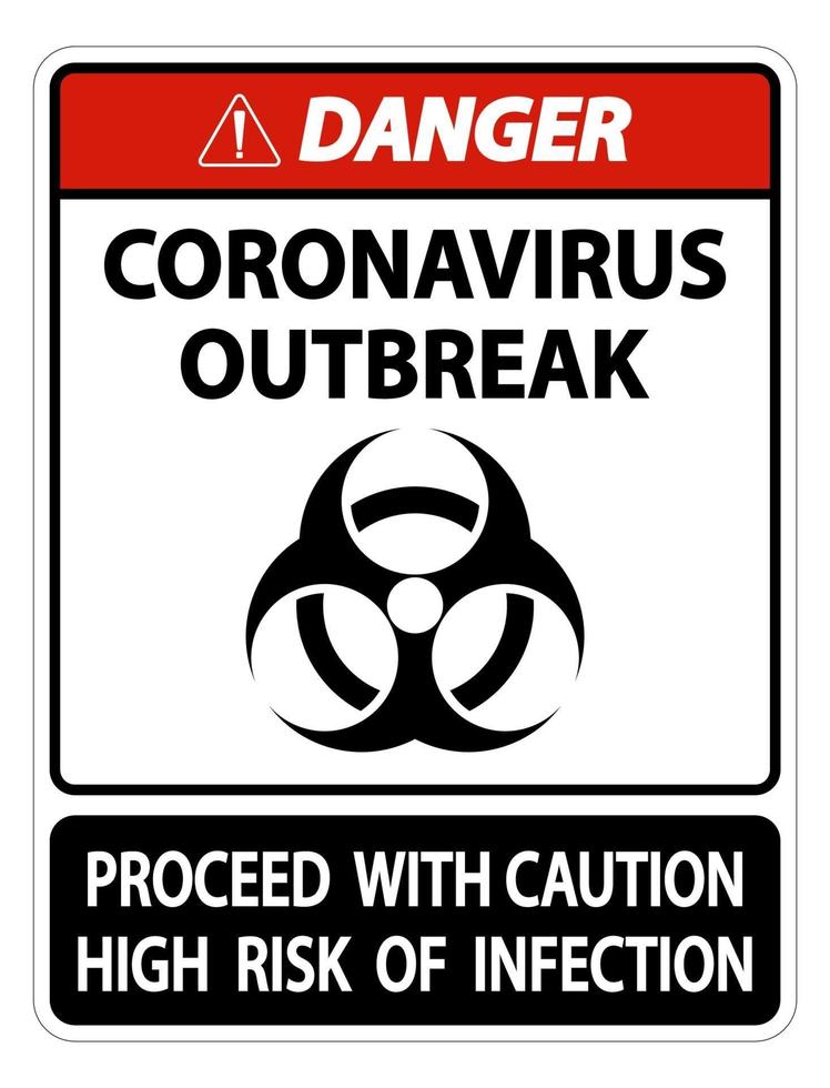 Gefahr Coronavirus Ausbruch Zeichen vektor