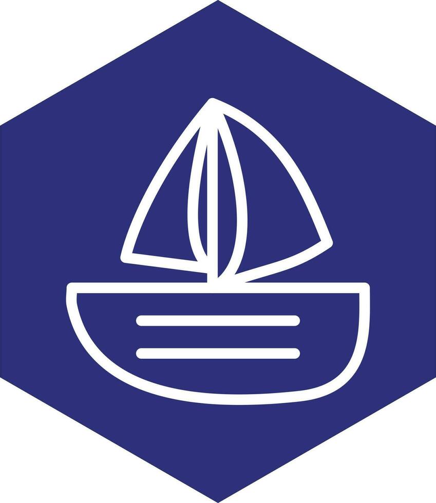 Segelboot-Vektor-Icon-Design vektor