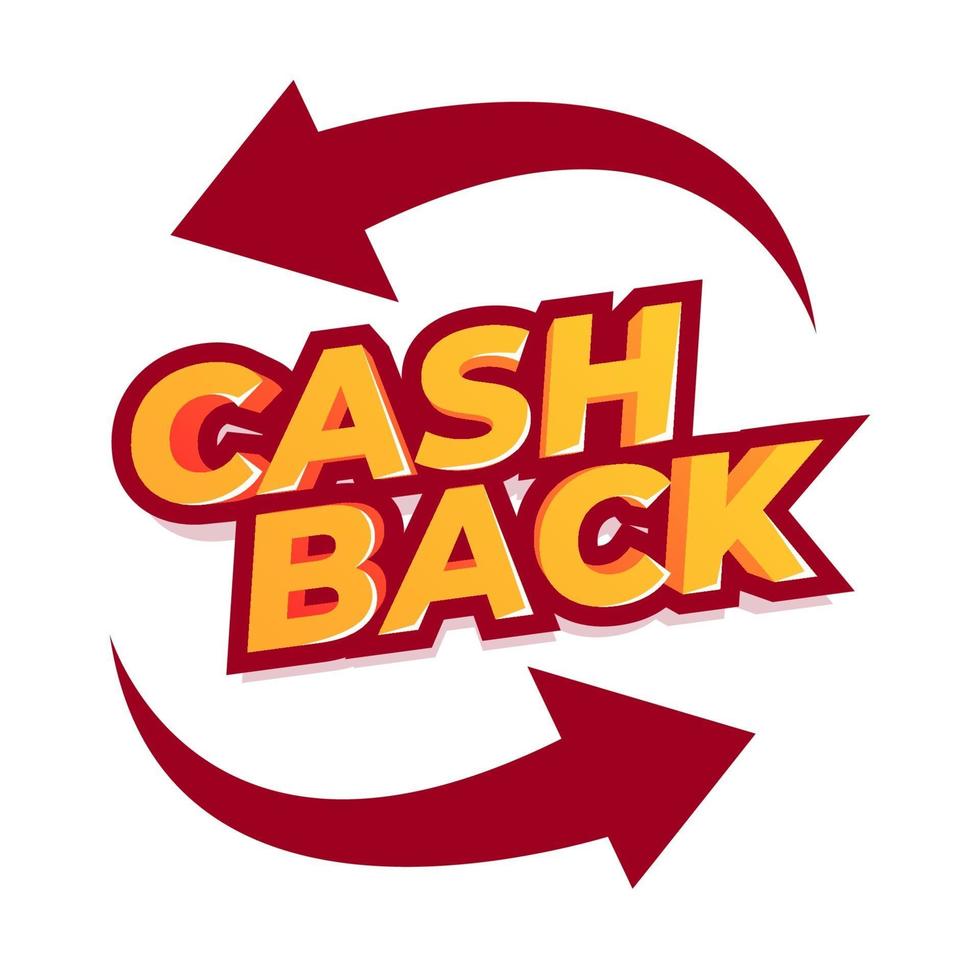 Cash Back Angebot Banner Design. Promotion Rückerstattung Cashback Geld Verkauf Poster. Emblem Cashback. vektor