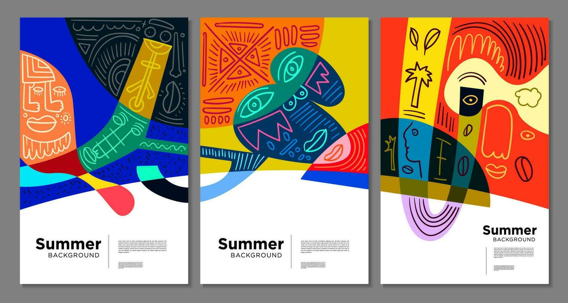 bunt abstrakt ethnisch Muster Illustration zum Sommer- Urlaub Banner und Poster vektor