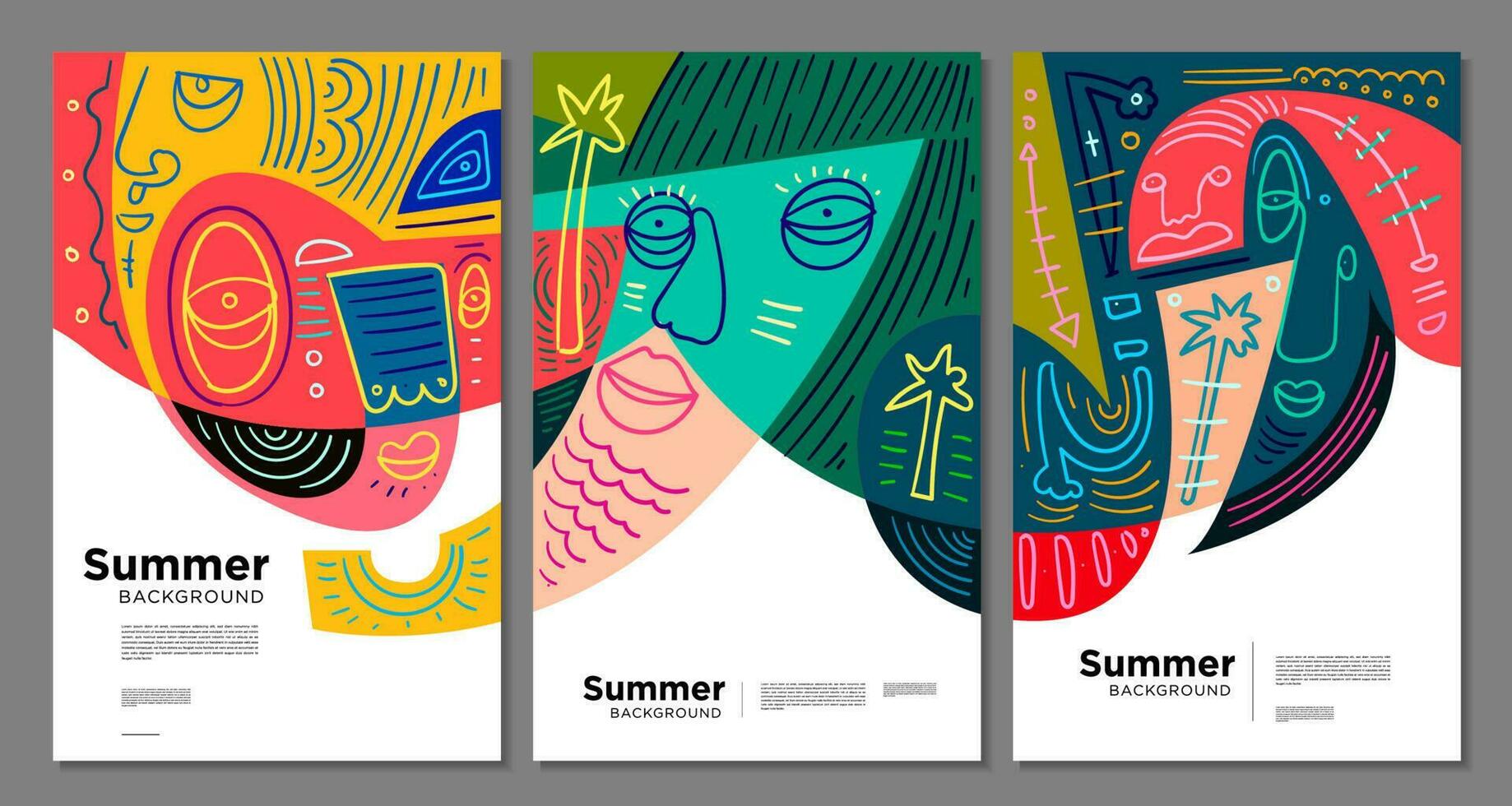 bunt abstrakt ethnisch Muster Illustration zum Sommer- Urlaub Banner und Poster vektor