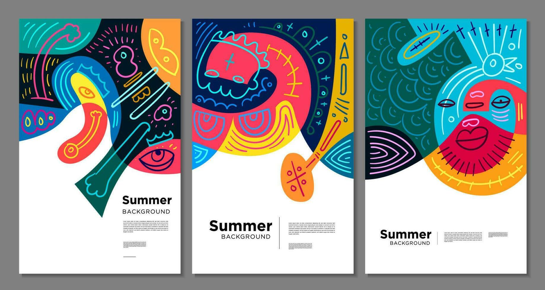 bunt abstrakt ethnisch Muster Illustration zum Sommer- Urlaub Banner und Poster vektor