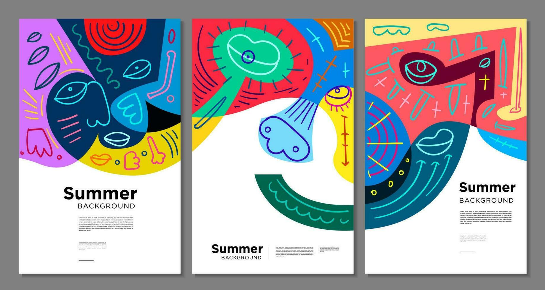 bunt abstrakt ethnisch Muster Illustration zum Sommer- Urlaub Banner und Poster vektor