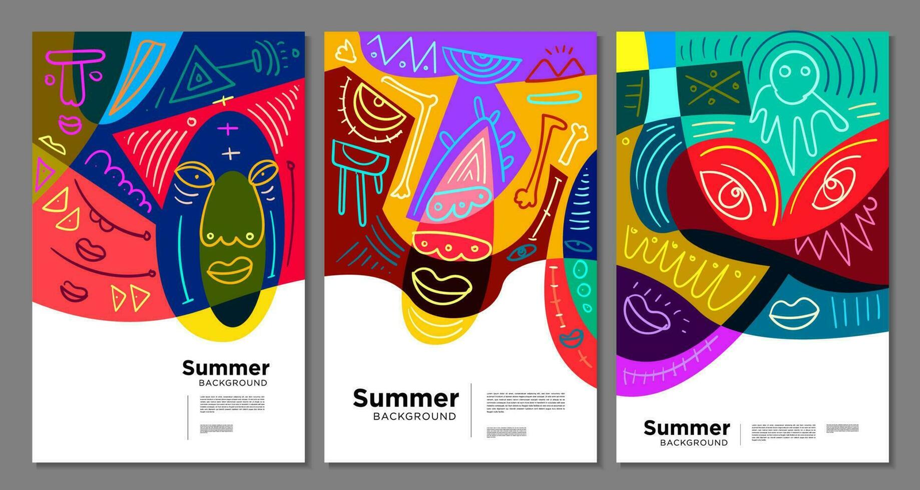 bunt abstrakt ethnisch Muster Illustration zum Sommer- Urlaub Banner und Poster vektor