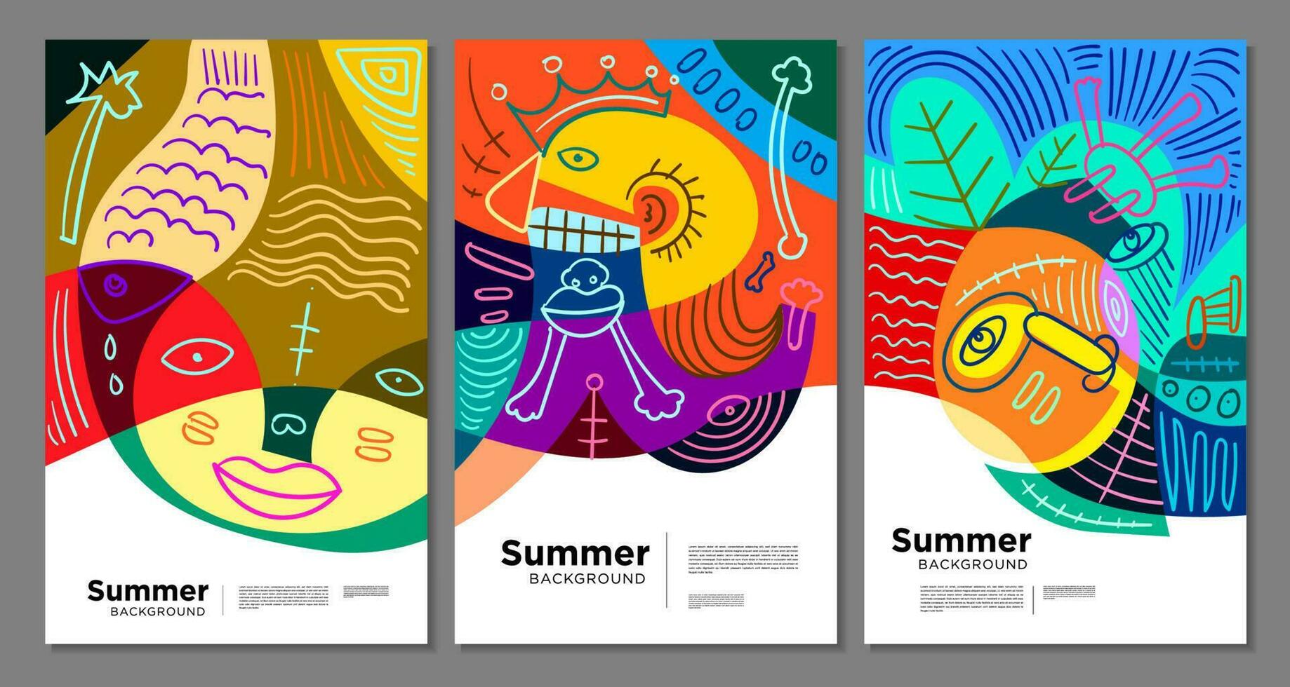 bunt abstrakt ethnisch Muster Illustration zum Sommer- Urlaub Banner und Poster vektor