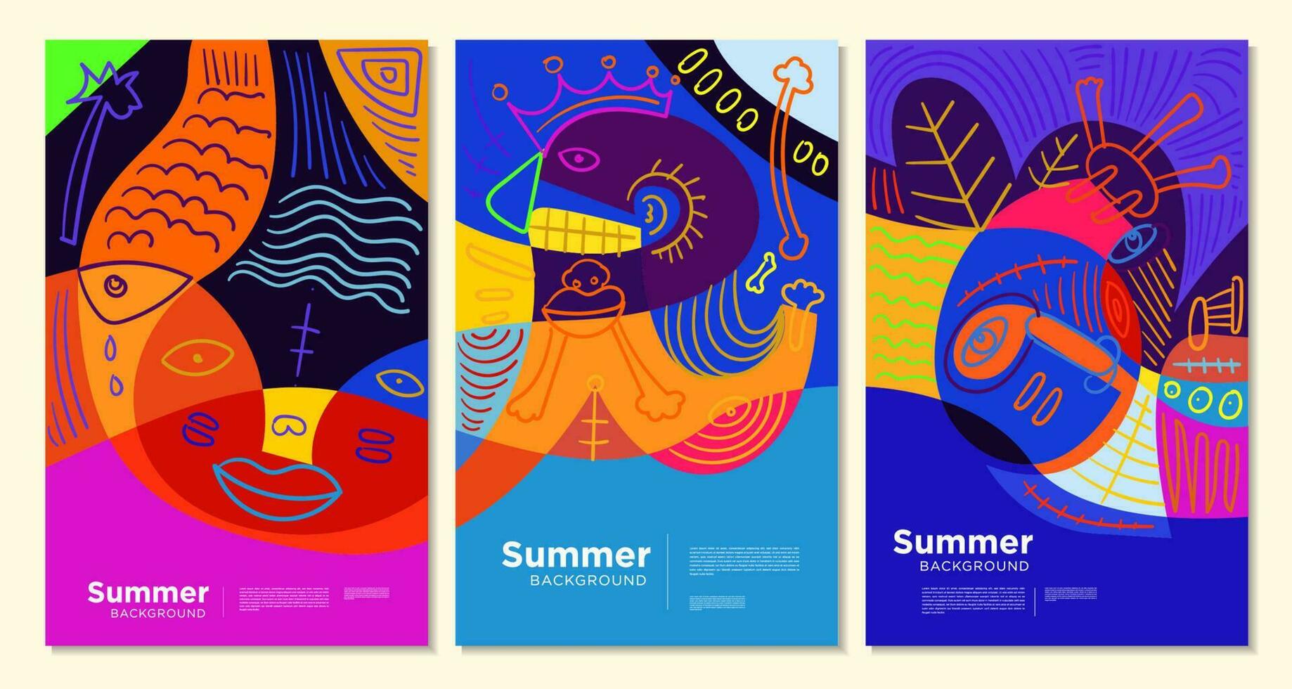 bunt abstrakt ethnisch Muster Illustration zum Sommer- Urlaub Banner und Poster vektor