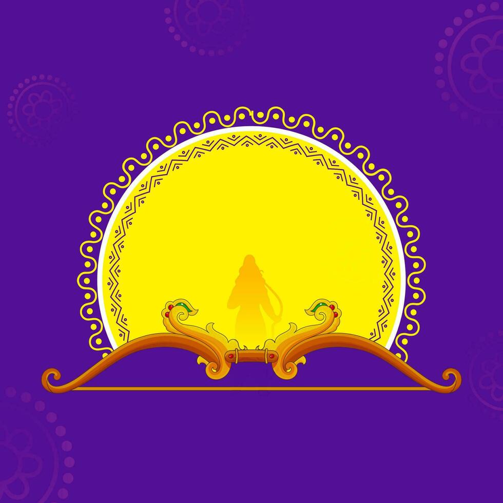 illustration av silhuett herre rama rosett och pil Plats för text indisk festival firande bakgrunder. vektor