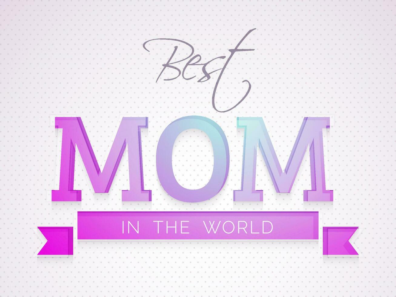 Beste Mama im das Welt Schriftart auf Pastell- lila gepunktet Muster Hintergrund. vektor