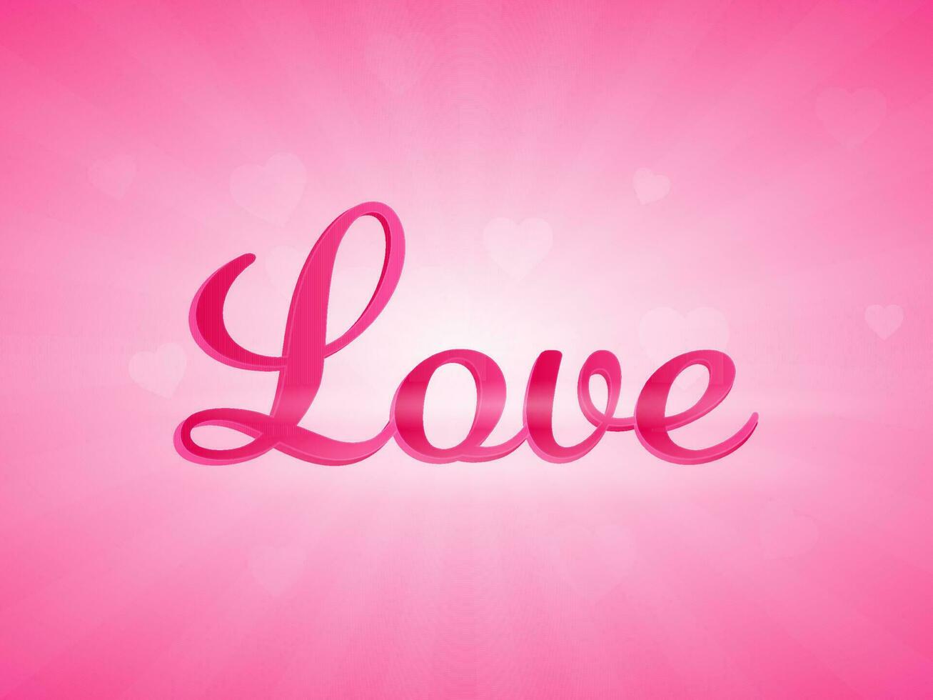 glänzend Liebe Schriftart auf Rosa Sonnenschein Hintergrund. vektor