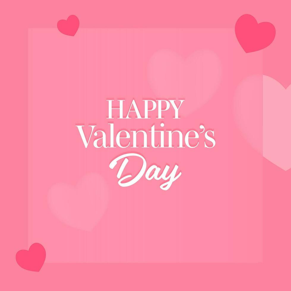 glücklich Valentinstag Tag Schriftart mit Herzen auf Rosa Hintergrund. vektor