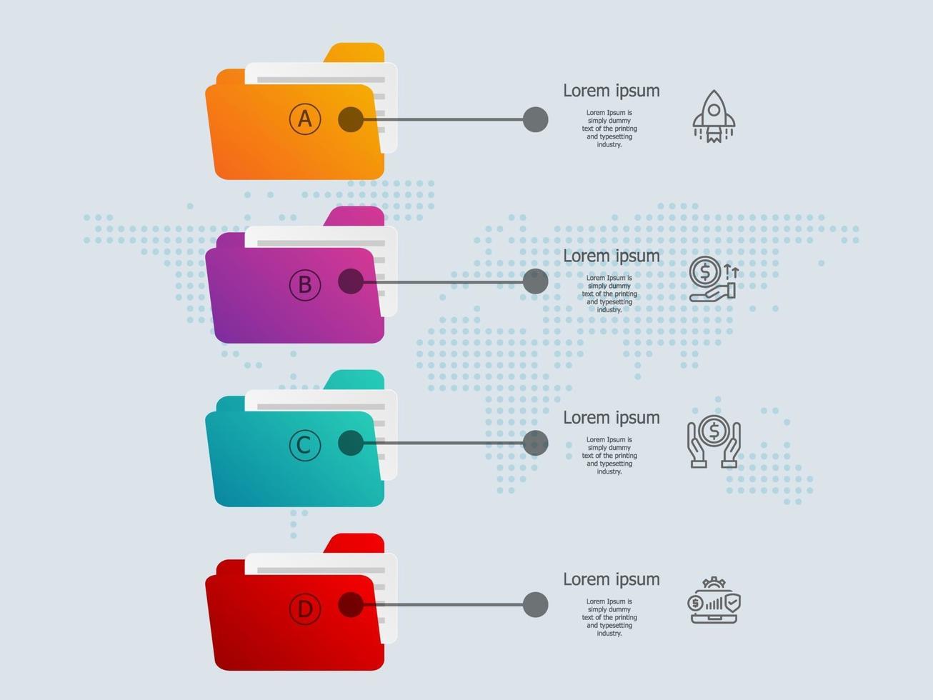 vertikal mapp infographics presentation element tamplate vektor