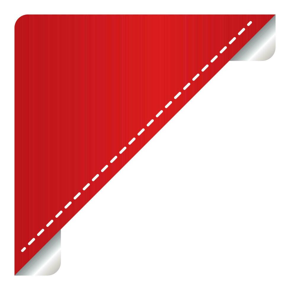 röd tom triangel papper ringla märka element på vit bakgrund. vektor
