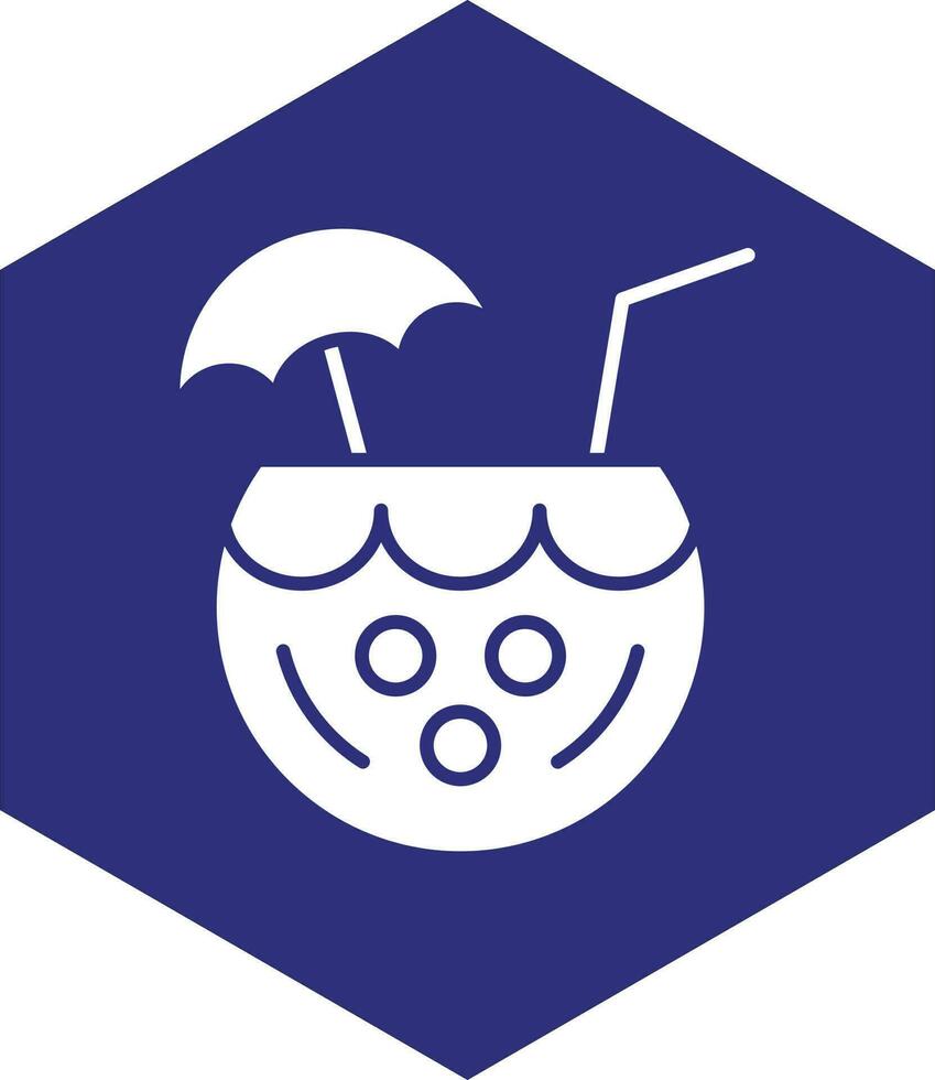 Kokosnuss-Getränk-Vektor-Icon-Design vektor