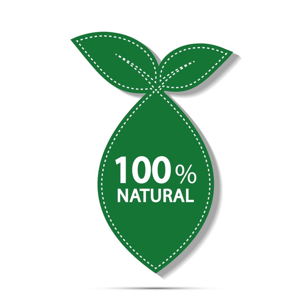 miljövänligt energikoncept, 100 procent naturlig etikett. vektor illustration.