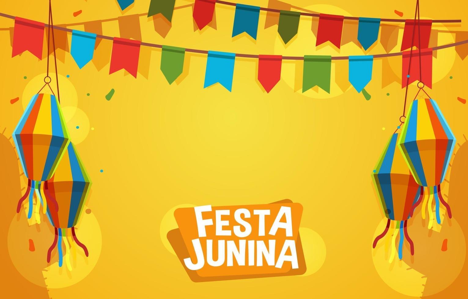 färgglada roliga festa junina bakgrund vektor