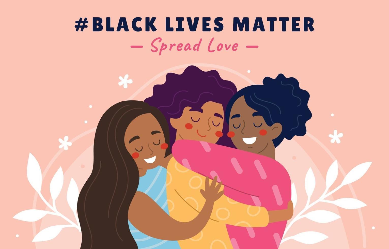 verbreiten Liebe schwarze Leben Materie Kampagne Poster vektor