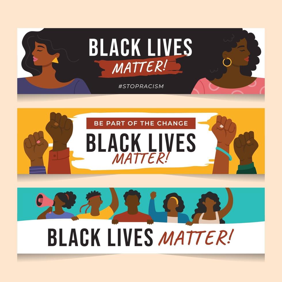 schwarze Leben Materie Kampagne Banner vektor