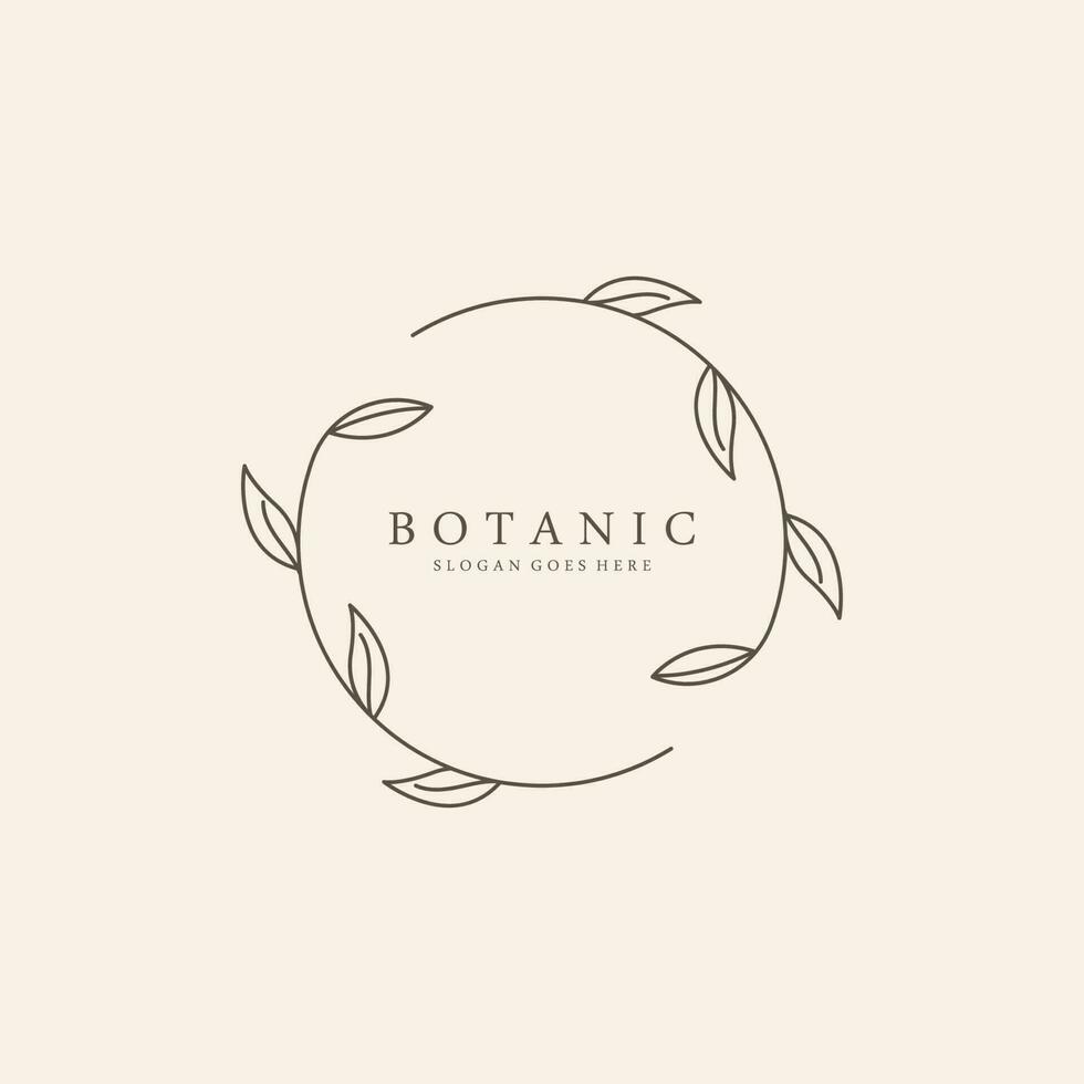 Hand gezeichnet botanisch Logo Konzept Vektor