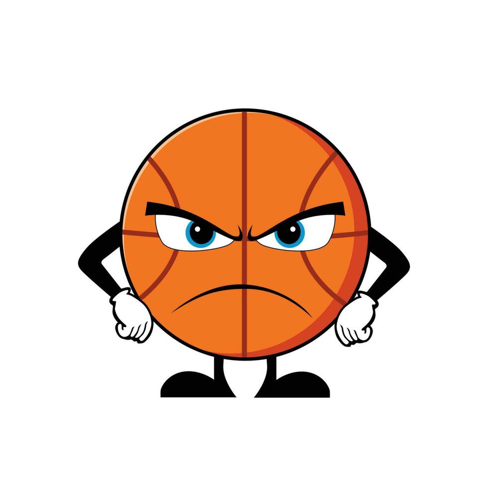 arg basketboll tecknad serie karaktär. maskot karaktär vektor. vektor