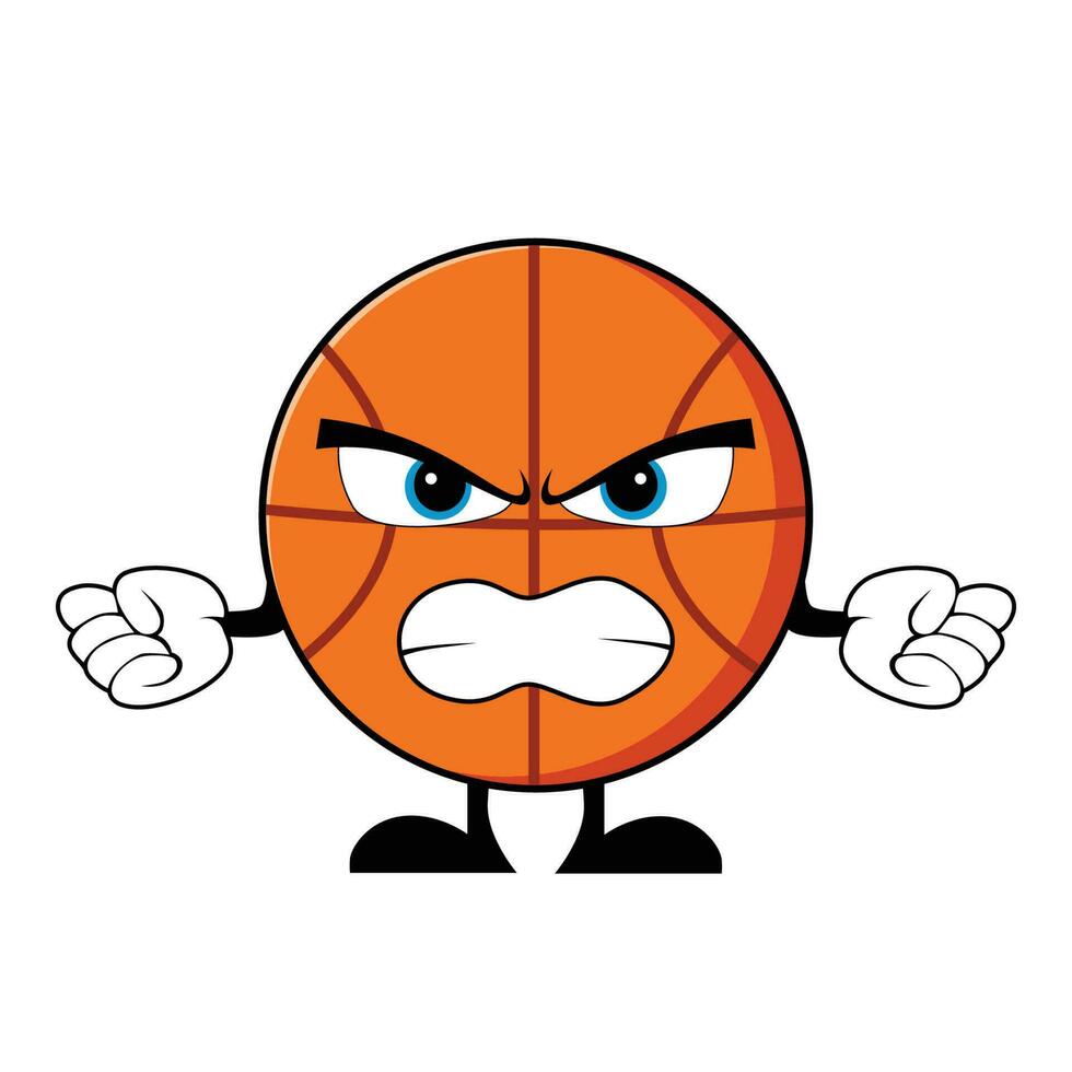 arg basketboll tecknad serie karaktär. maskot karaktär vektor. vektor